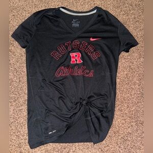 NIKE WOMENS DRI FIT RUTGERS ATHLETICS SHORT SLEEVE SIZE M